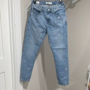 PacSun Blue Denim with Mushroom Embroidery